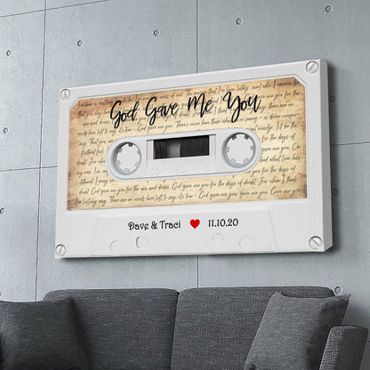 Cassette Tape Couple Song Lyrics on Canvas - Ready to Hang - AmourPrints