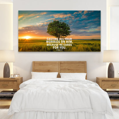 Christian Cast All Your Cares on Him Canvas Wall Decor - AmourPrints
