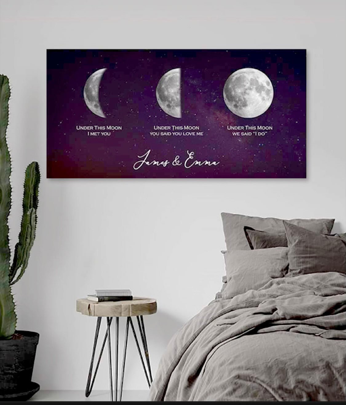 Couple Moon Phases Canvas - AmourPrints