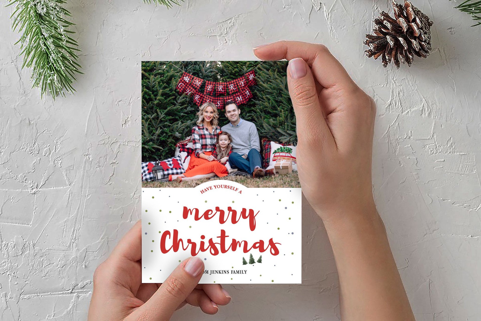 Custom Family Photo Holiday Card - AmourPrints