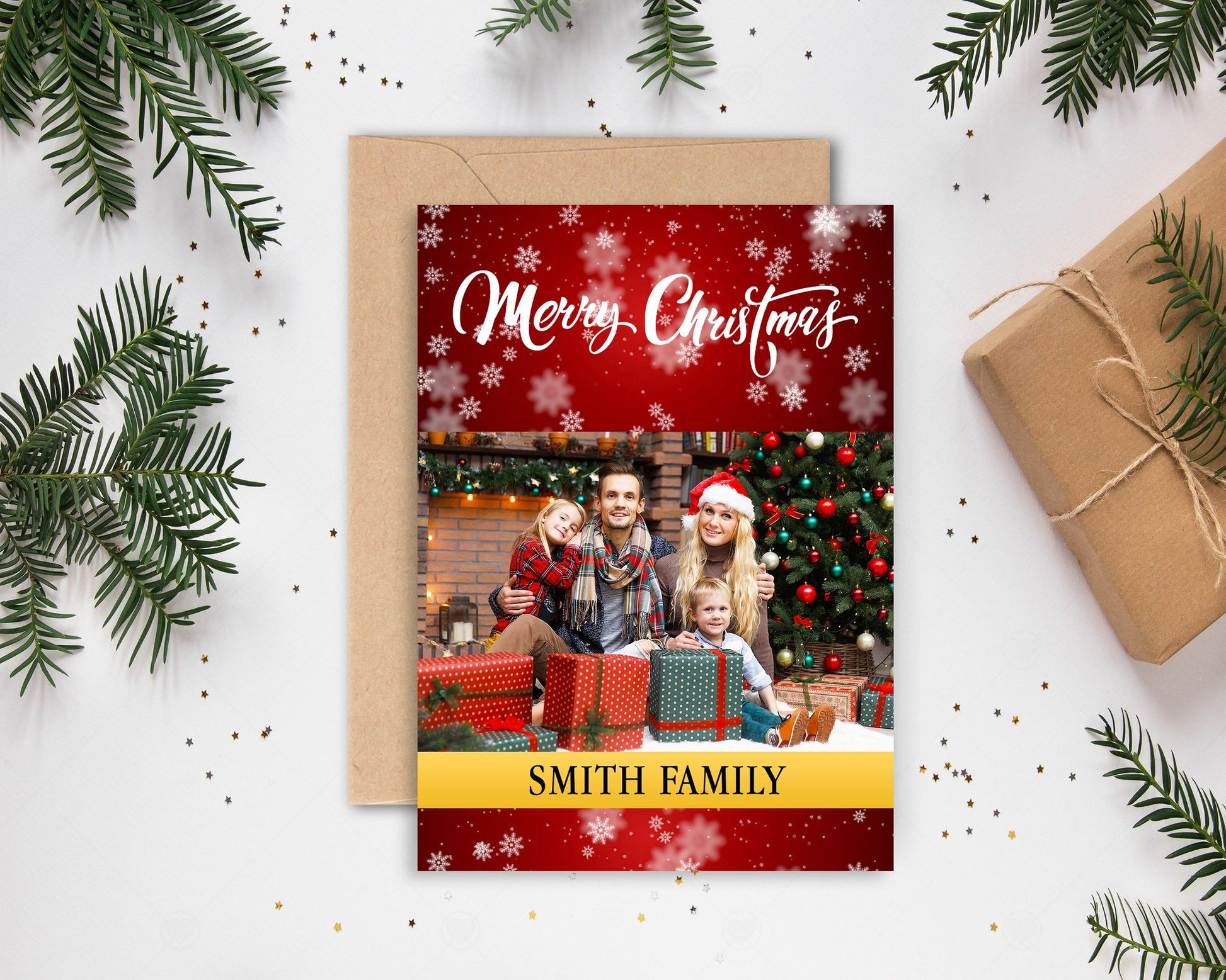 Custom Holiday Card with Family Portrait - AmourPrints