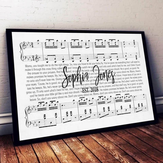 Custom Name and Sheet Music Canvas - Ready to Hang - AmourPrints