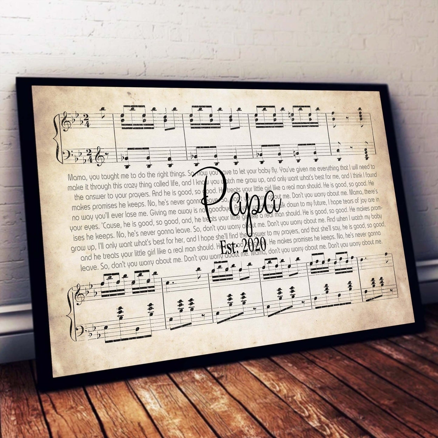 Custom Song Lyric Canvas For Father - AmourPrints