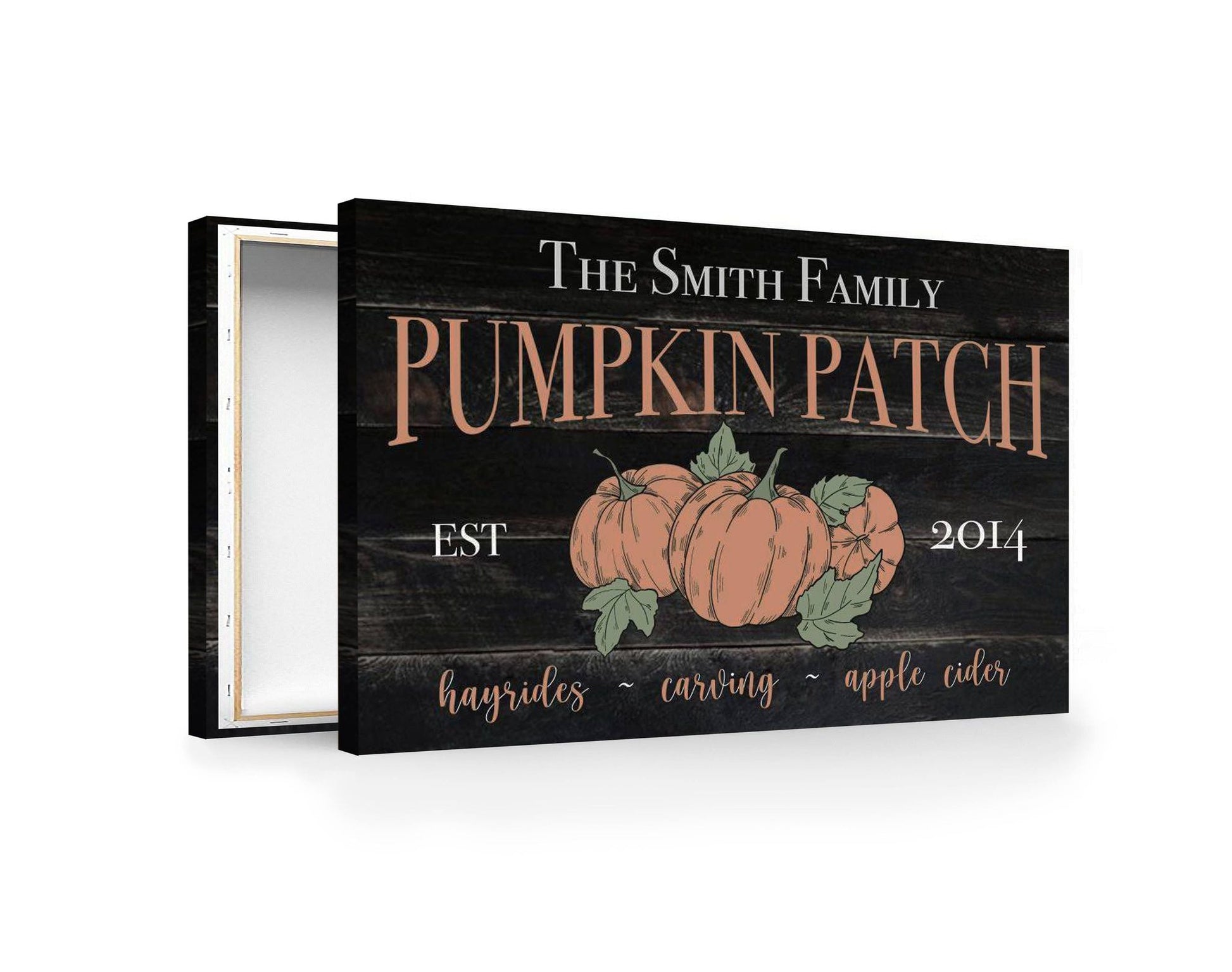 Halloween Custom Name Pumpkin Patch Canvas Wall Decor - AmourPrints