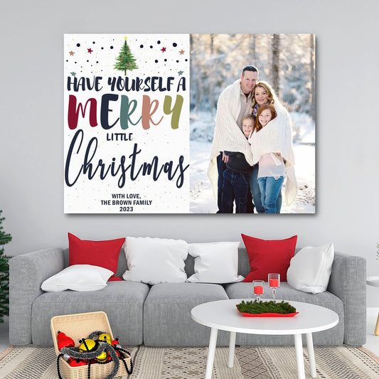 Have Yourself A Merry Little Christmas Custom Canvas Family or Couple Wall Decor - AmourPrints