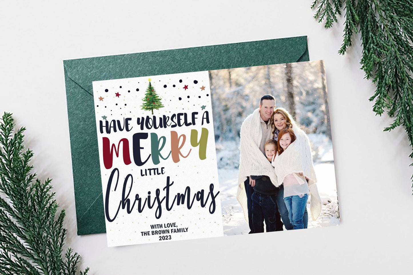 Have Yourself a Merry Little Christmas Family or Couple Holiday Greeting Card - AmourPrints