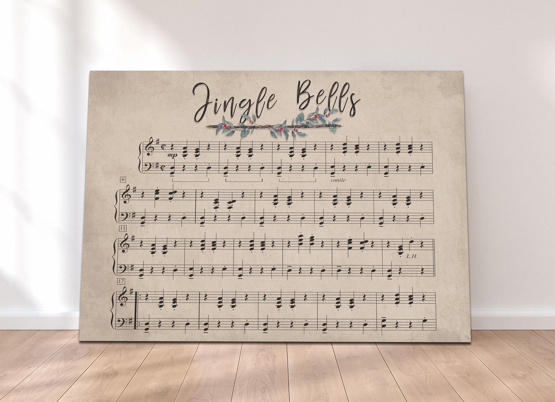 Jingle Bells Music Canvas- Ready to Hung - AmourPrints