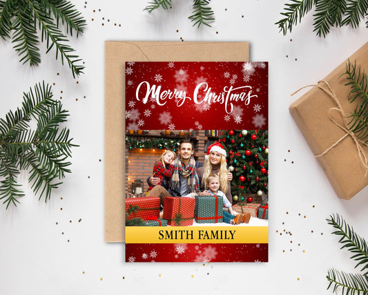 Merry Christmas Family or Couple Holiday Greeting Card - AmourPrints