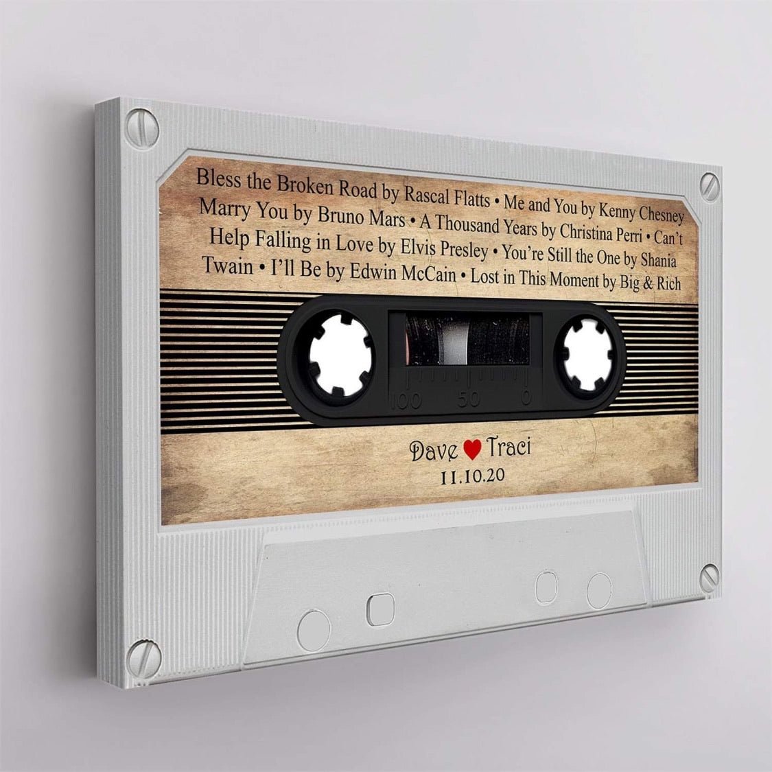 MixTape Couple Names and Date Canvas - AmourPrints