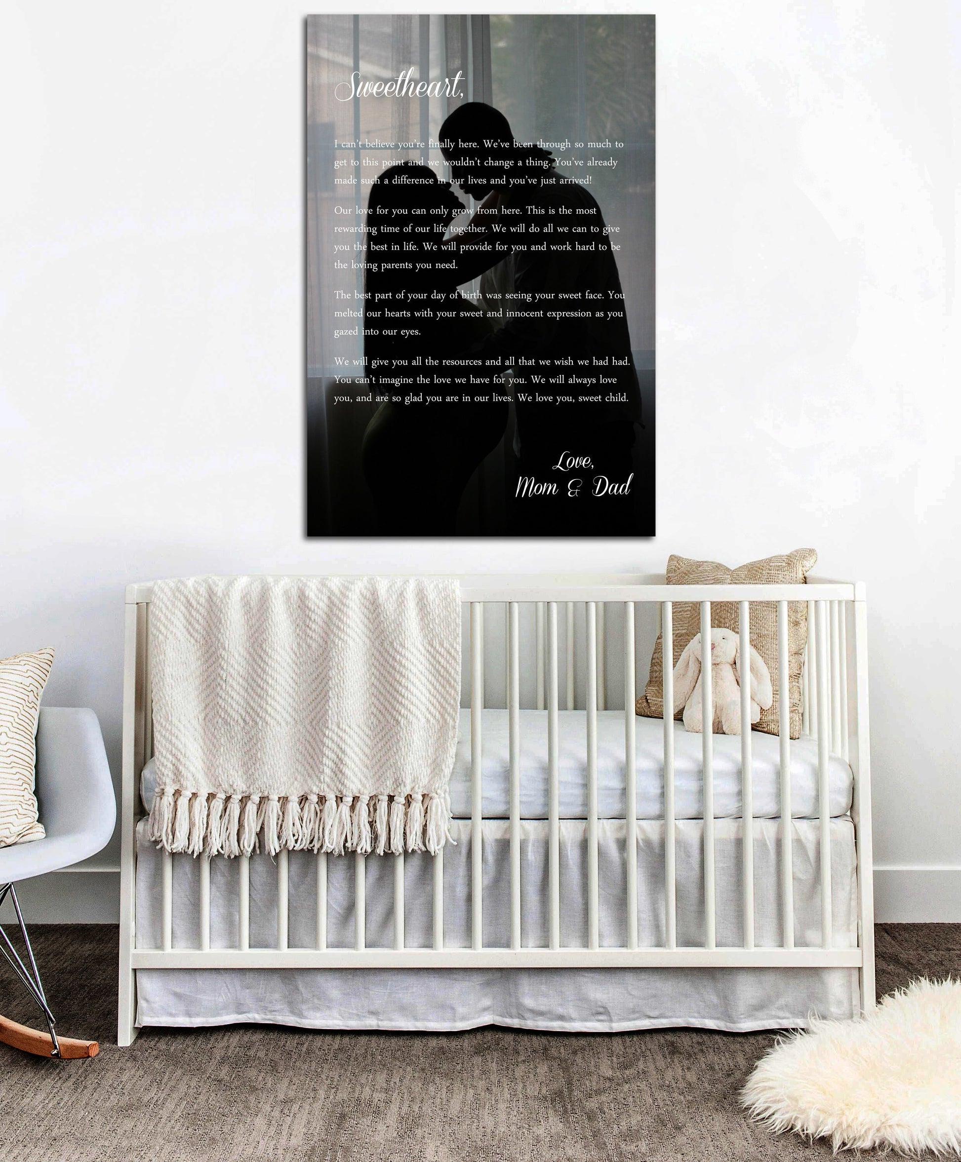 Mom Dad Custom Letter to Baby Child Son Daughter Canvas Wall Art - AmourPrints