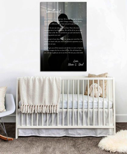 Mom Dad Custom Letter to Baby Child Son Daughter Canvas Wall Art - AmourPrints