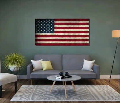 Rustic American Flag Canvas - AmourPrints