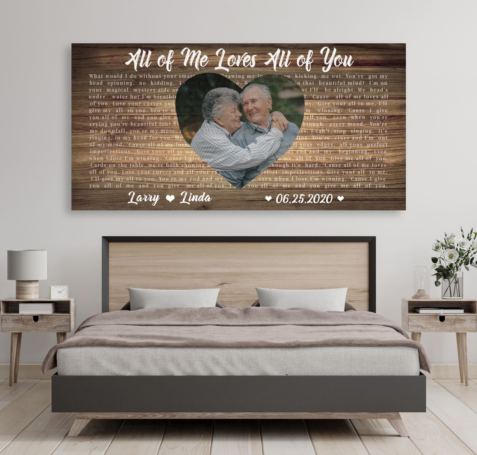 Song Lyrics Canvas All of Me Loves All of You Heart Picture Wall Decor - AmourPrints