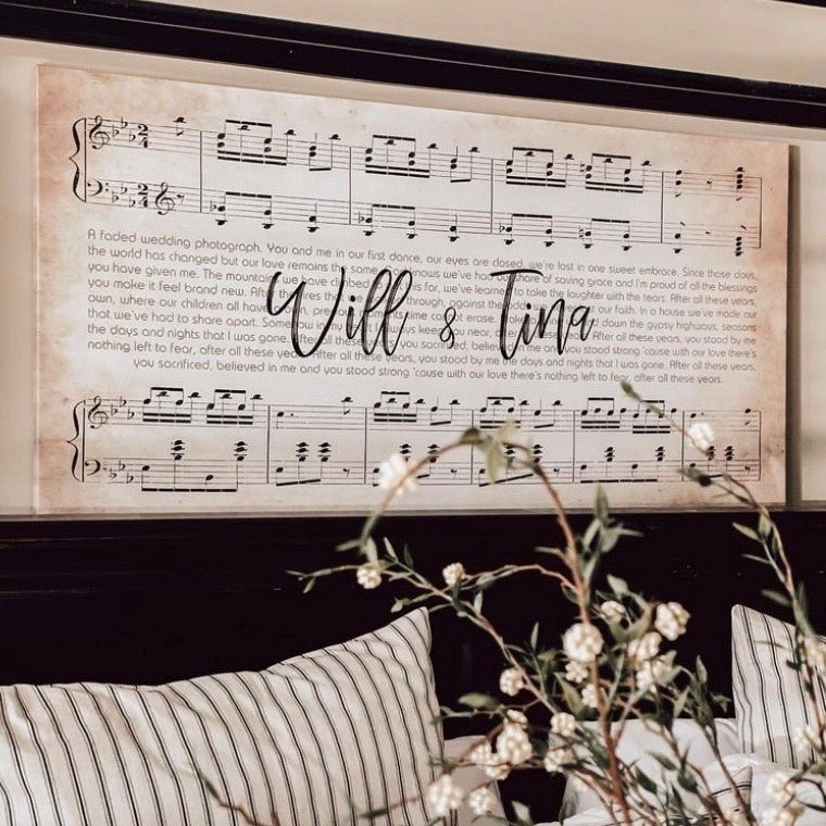 Song Lyrics on Canvas Custom Wall Art Couples - Ready to Hang - AmourPrints