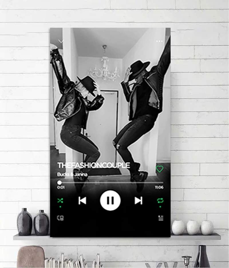 Spotify Custom Couple Song Lyrics Image Canvas - Ready To Hang - AmourPrints