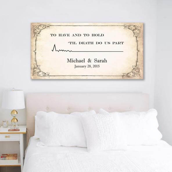 To Have and To Hold Custom Names and Date Canvas Wall Art - AmourPrints