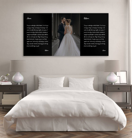 Wedding Vows Black Luxe Wedding Picture Canvas Wall Art - AmourPrints