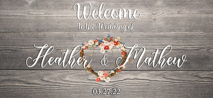 Welcome to the Wedding Couple Sign Canvas Wall Art - AmourPrints